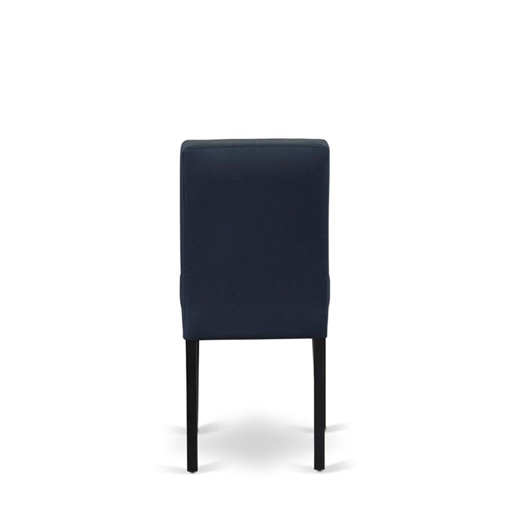 Dark Navy Blue Polyester Fabric Padded Chairs Set of 2 P2690