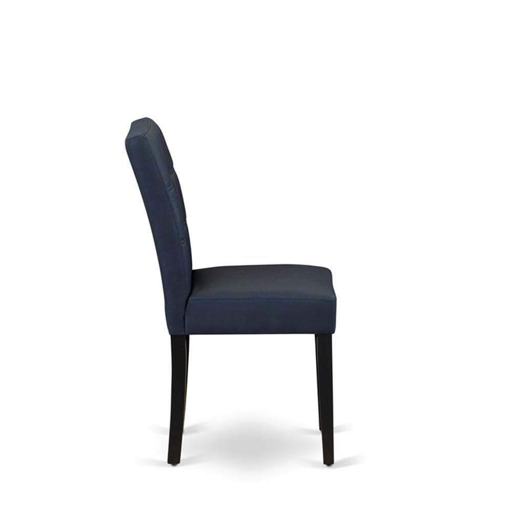 Dark Navy Blue Polyester Fabric Padded Chairs Set of 2 P2690