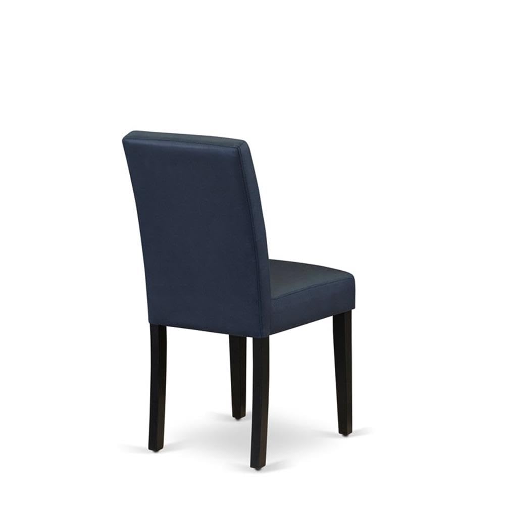 Dark Navy Blue Polyester Fabric Padded Chairs Set of 2 P2690