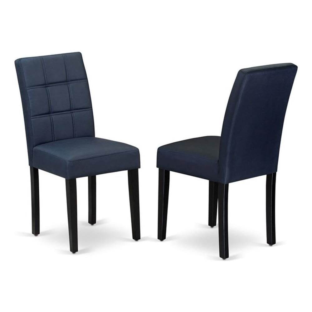 Dark Navy Blue Polyester Fabric Padded Chairs Set of 2 P2690