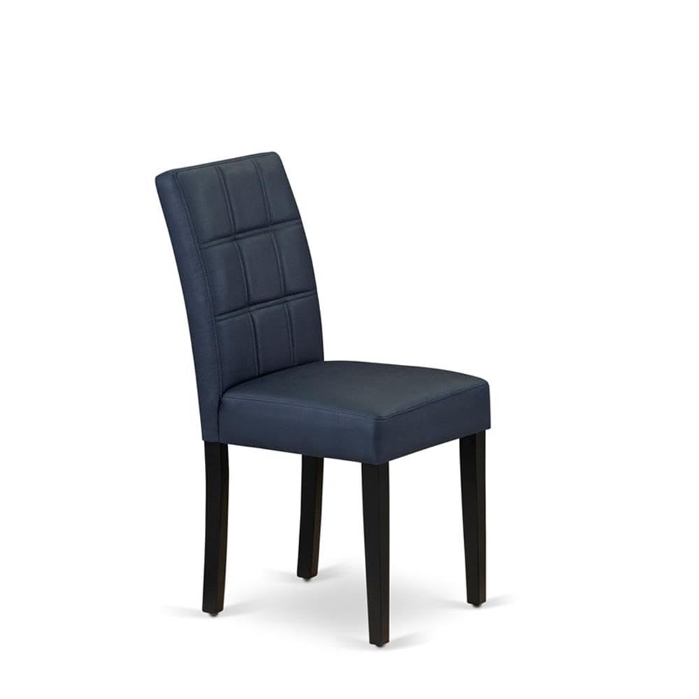Dark Navy Blue Polyester Fabric Padded Chairs Set of 2 P2690