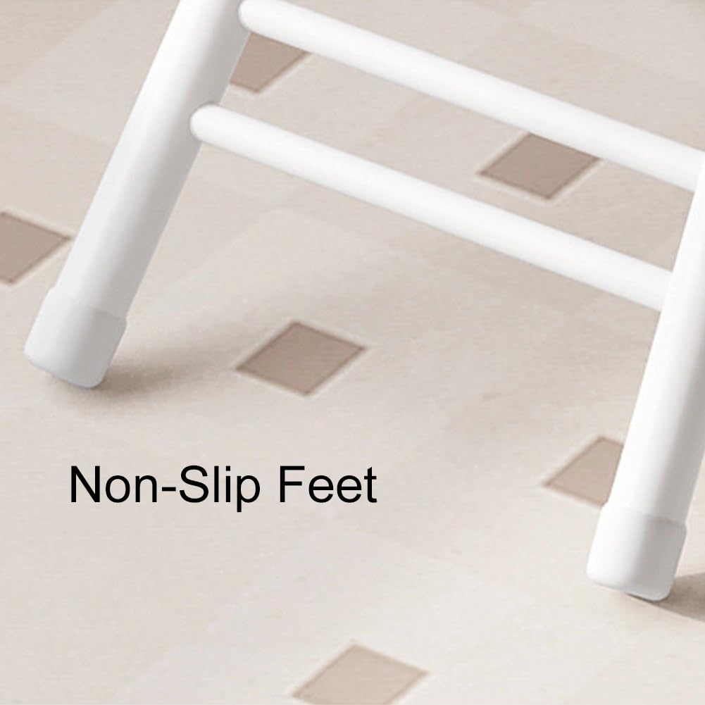 18 inch Folding Stool with Backrest, Portable Lightweight Metal Chair with Non-Slip Feet T288283