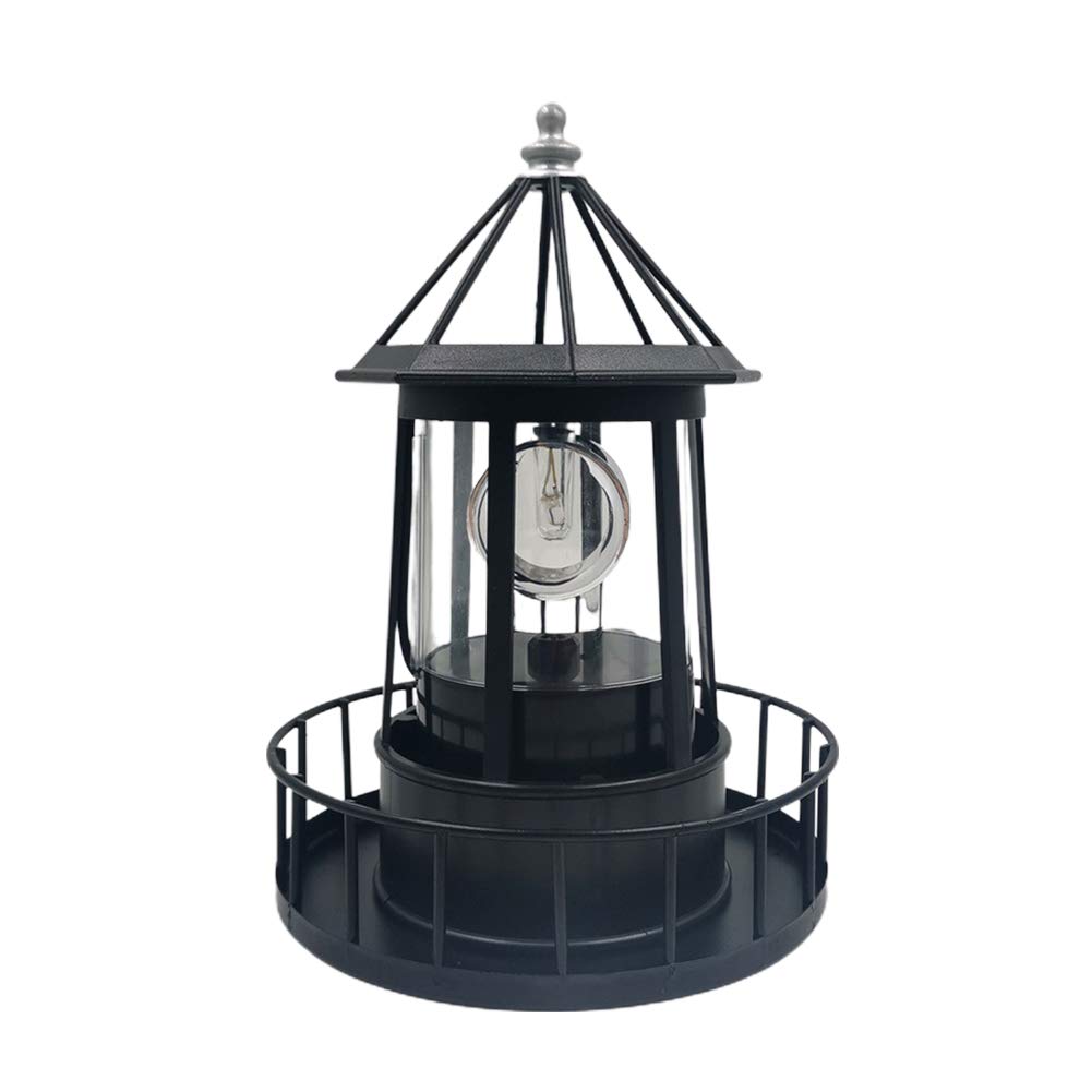 Solar Powered Rotating Waterproof Lighthouse Statue Lights O904587