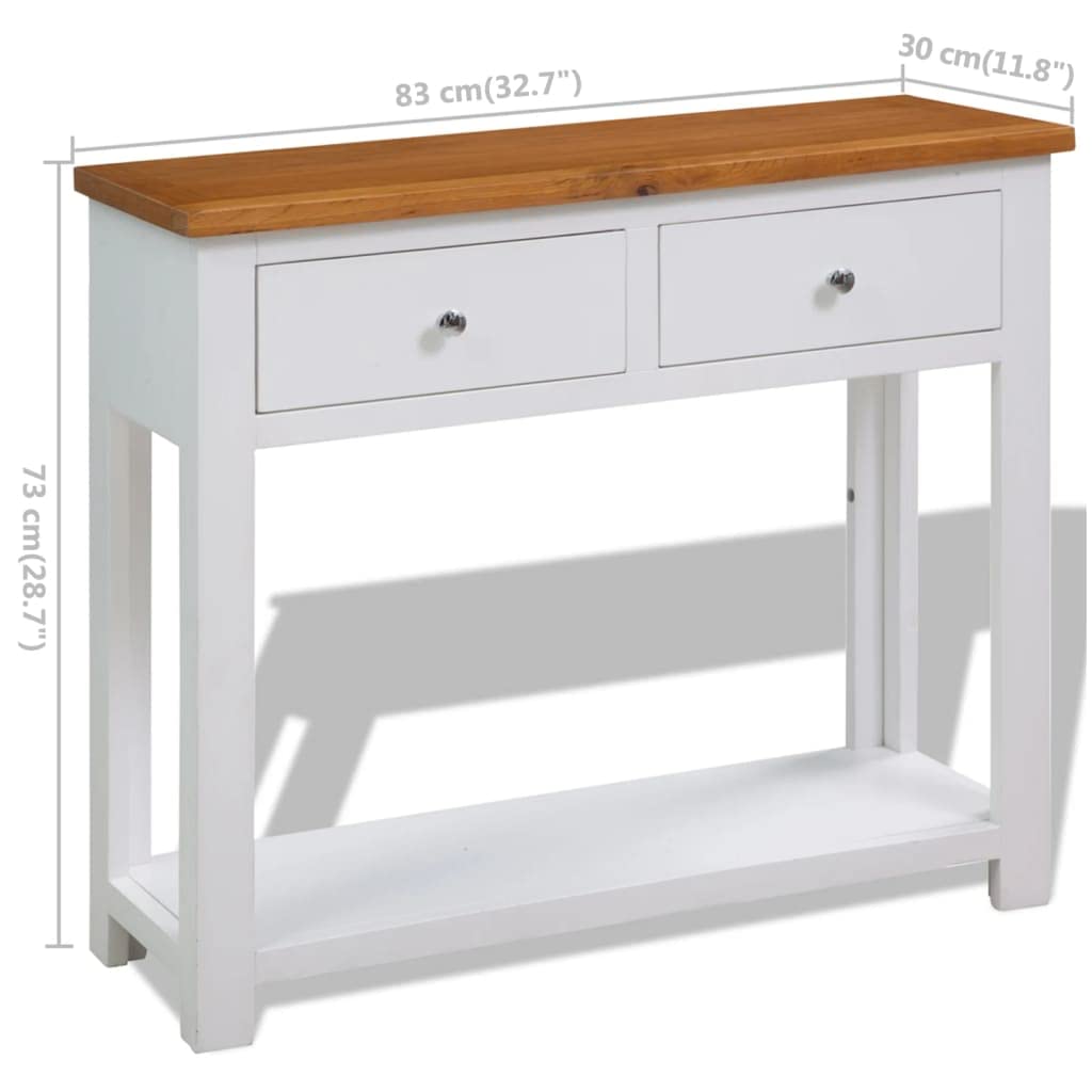 Solid Oak Wood Console Table N455