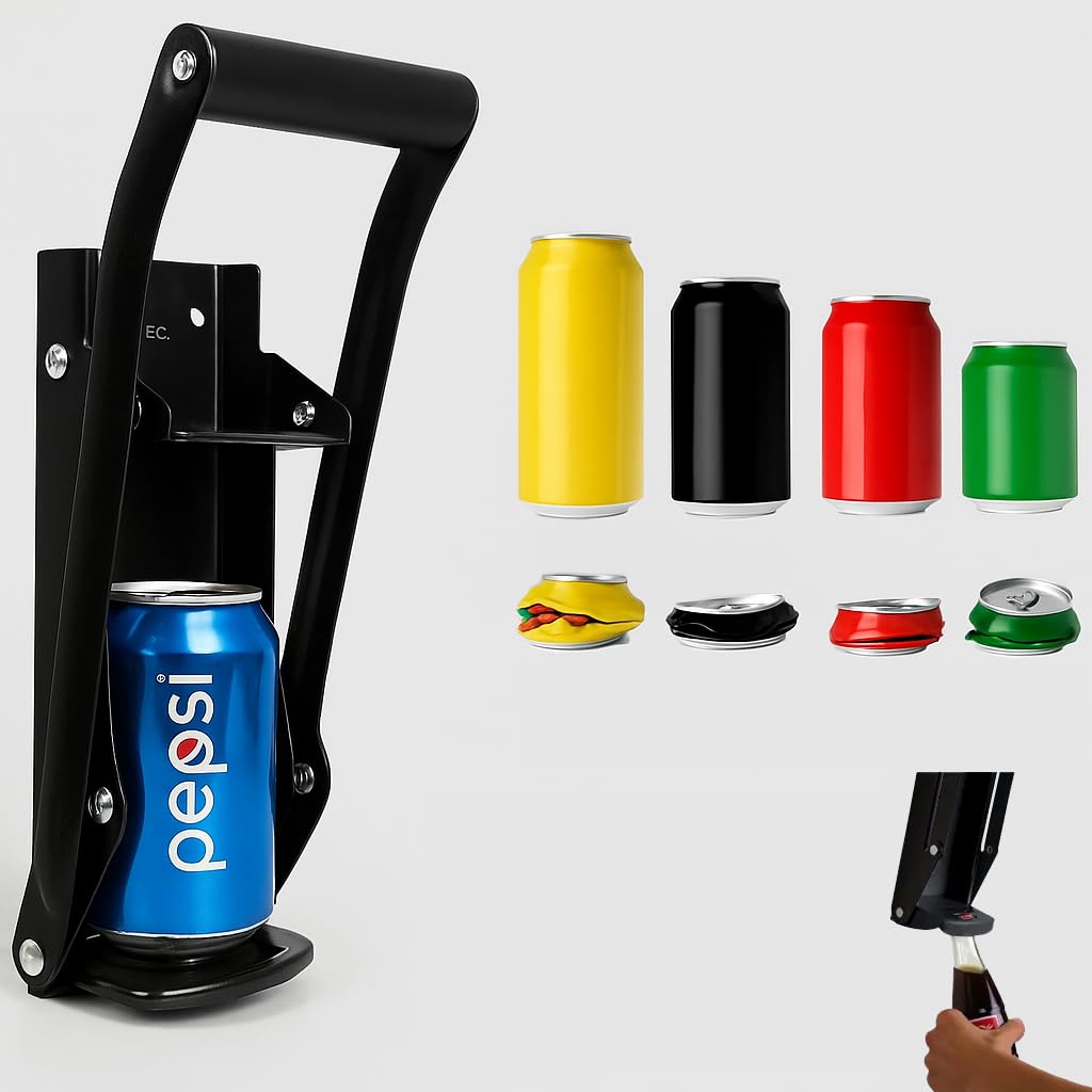 16 Oz and 12 Oz Wall-Mounted Can Crusher and Bottle Opener S202983