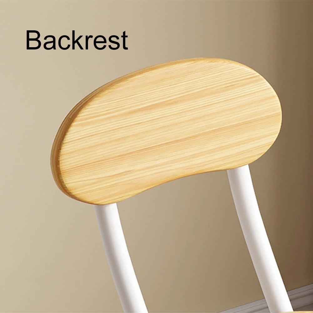 18 inch Folding Stool with Backrest, Portable Lightweight Metal Chair with Non-Slip Feet T288283