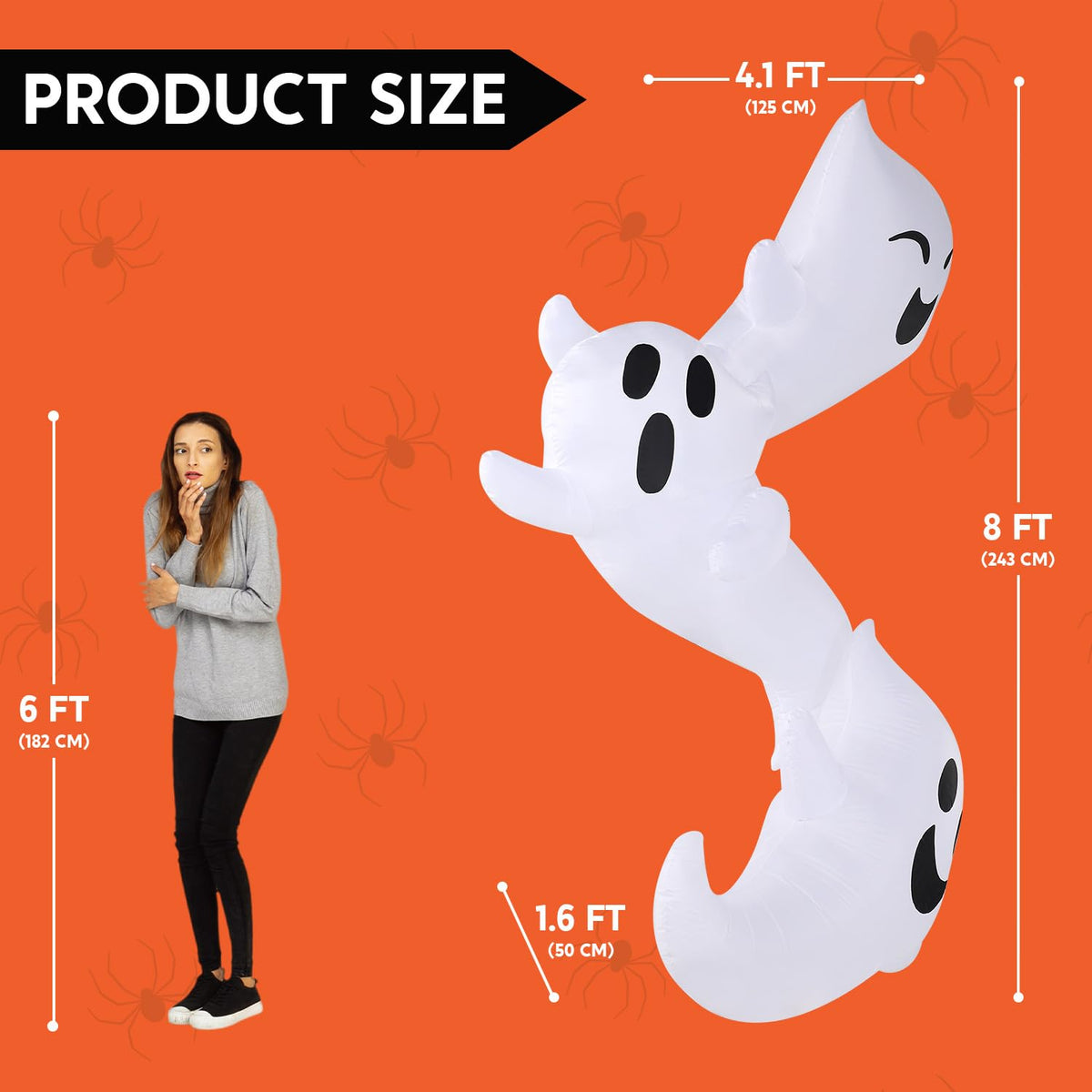 8ft Light Up Inflatable Ghosts H983