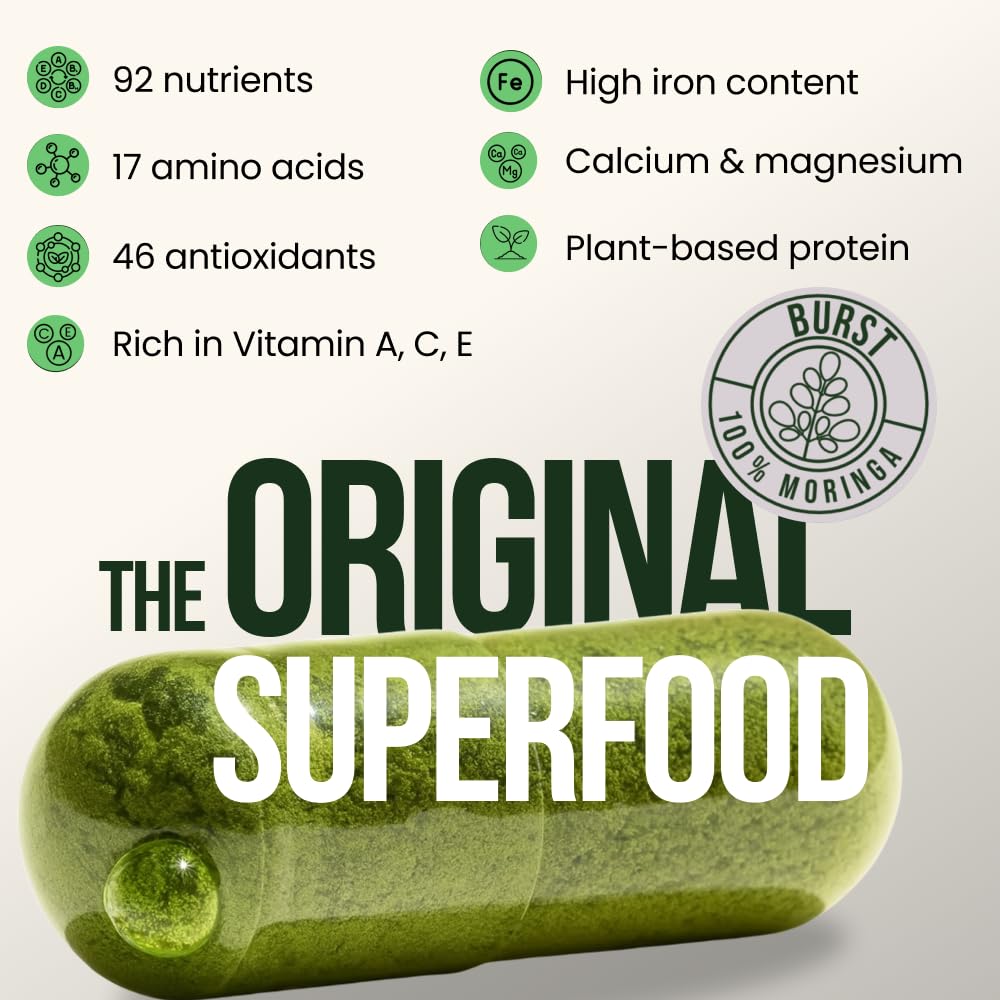 Organic Moringa Leaf Capsules 120 Ct U2950