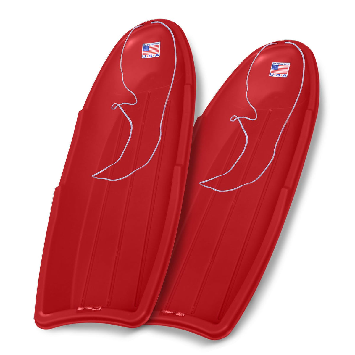 Red 48 Inch Plastic Toboggan Snow Sled Y11606