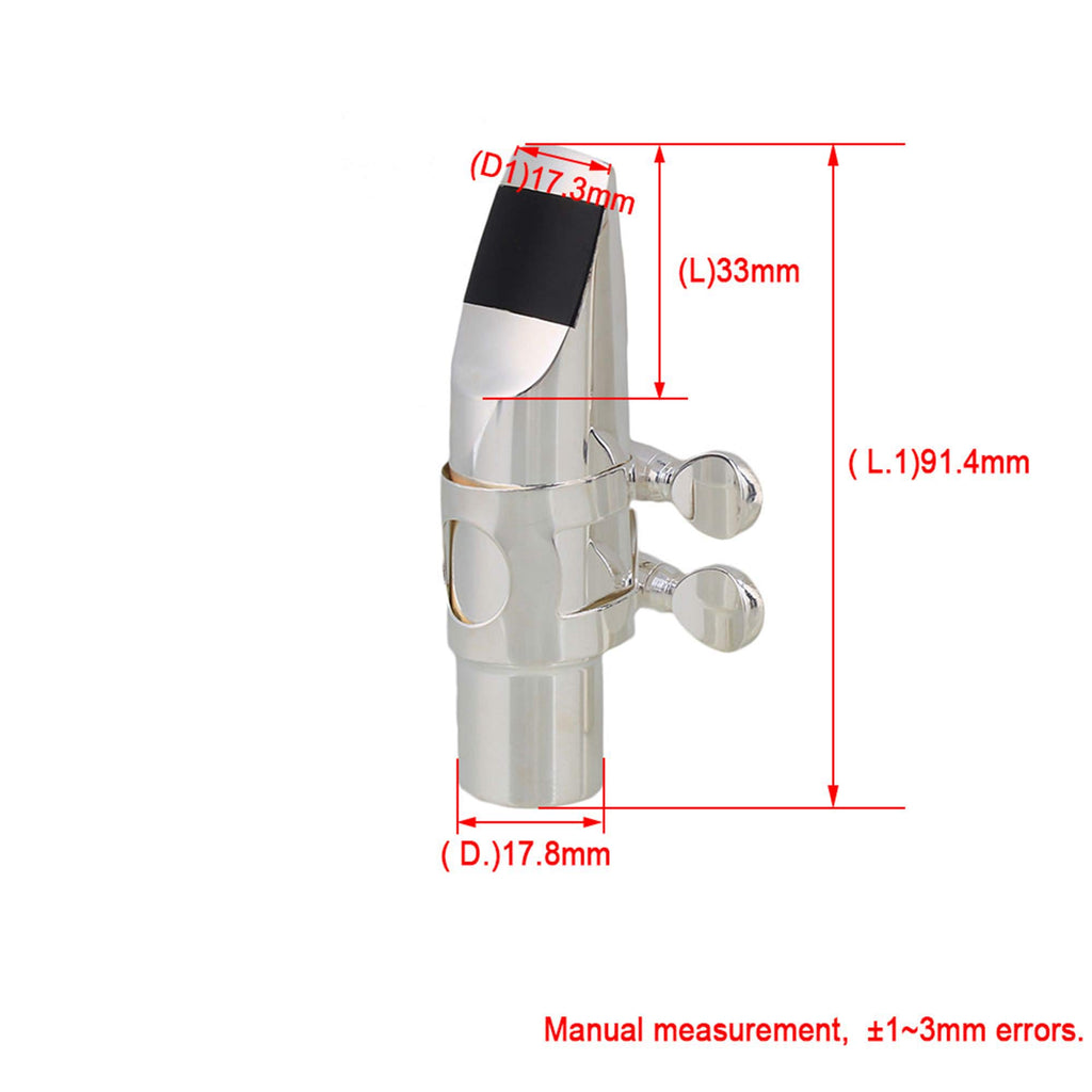 Silver Brass Alto Saxophone Mouthpiece with Cap Ligature P26111