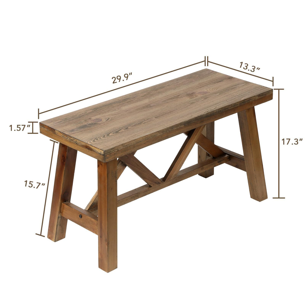 30" Solid Wood Bench Y581