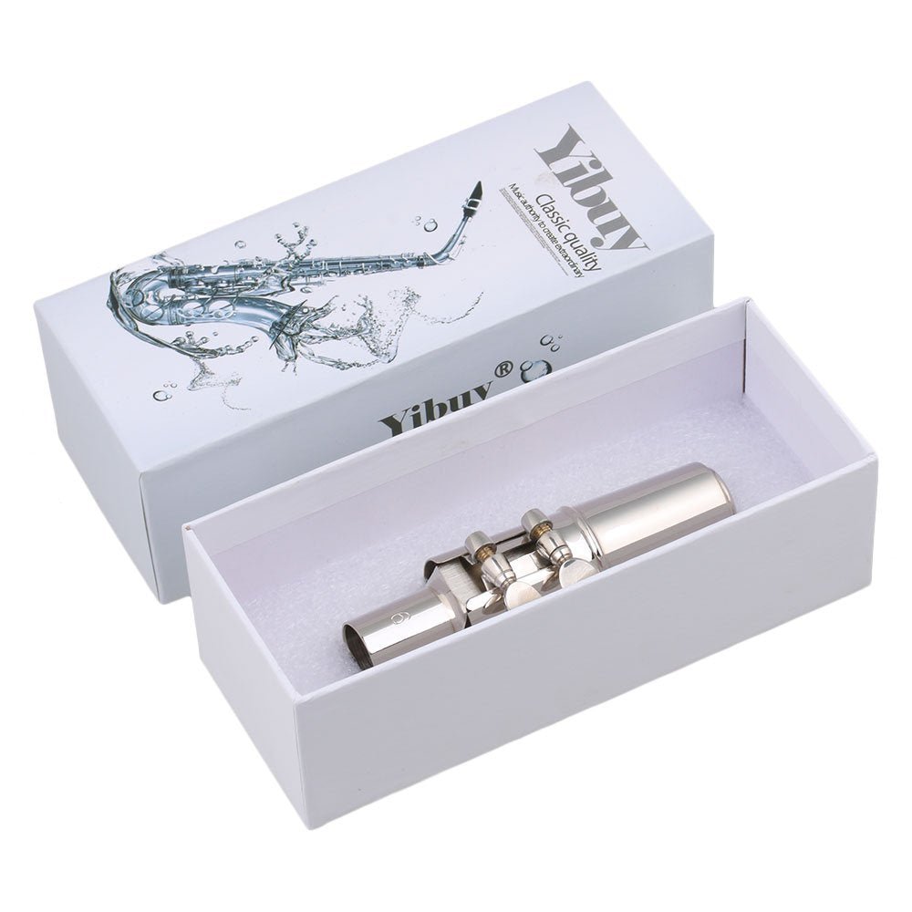 Silver Brass Alto Saxophone Mouthpiece with Cap Ligature P26111