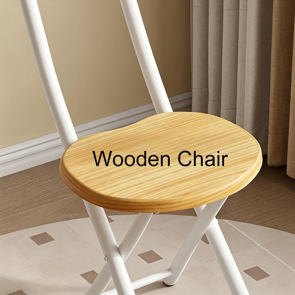 18 inch Folding Stool with Backrest, Portable Lightweight Metal Chair with Non-Slip Feet T288283