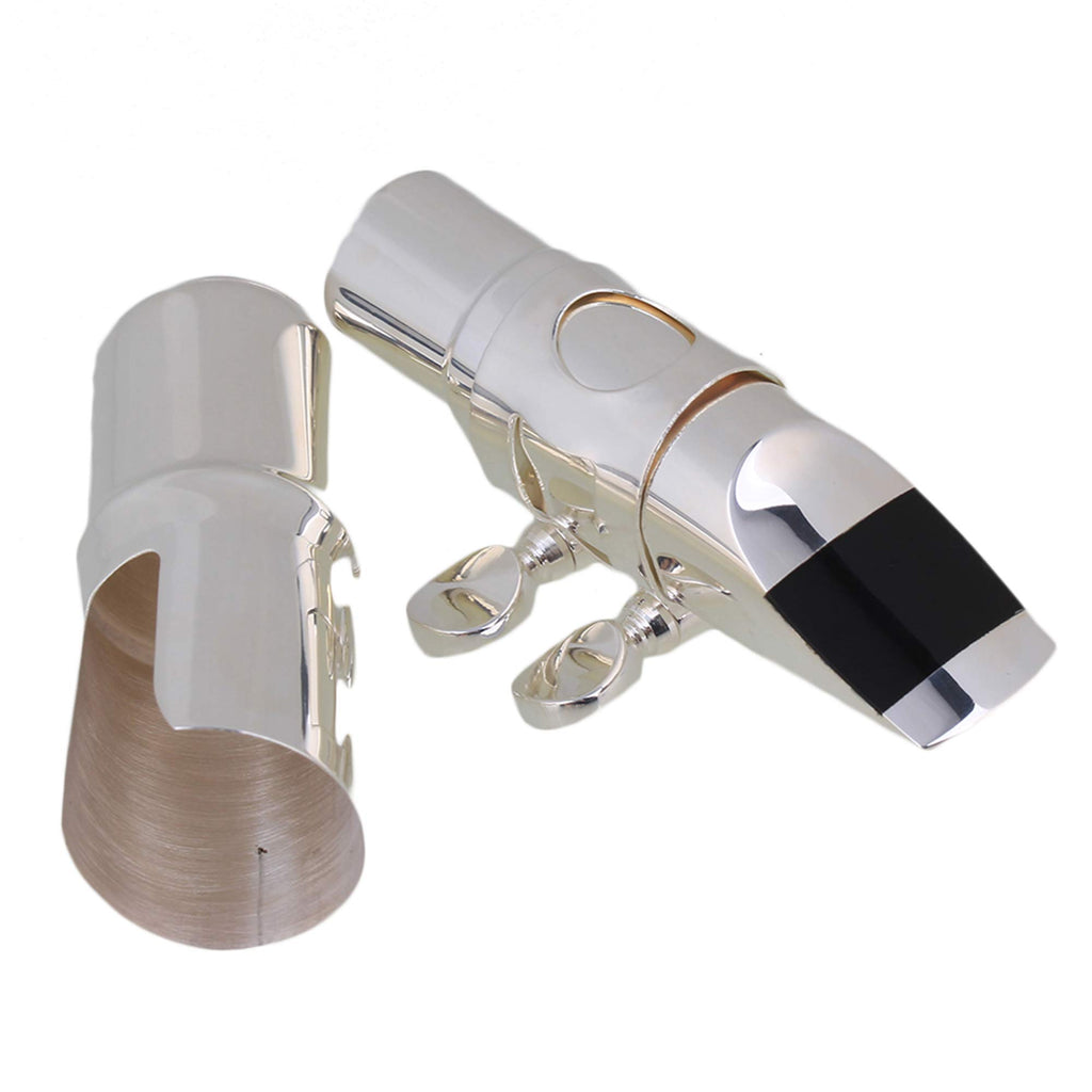 Silver Brass Alto Saxophone Mouthpiece with Cap Ligature P26111