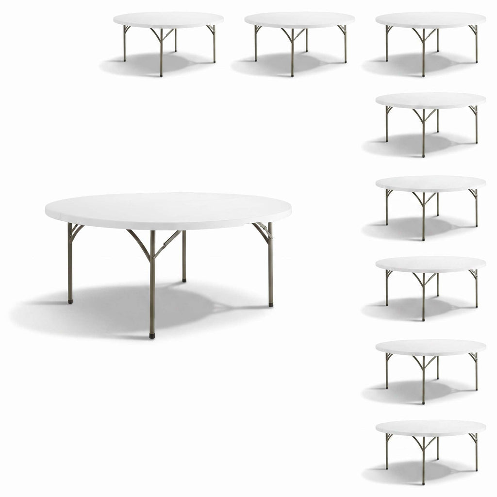72-Inch Round Plastic Folding Tables 9-Pack N260