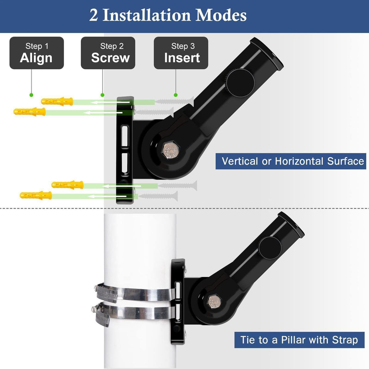 Flag Pole Holder Aluminum Alloy Bracket I141195
