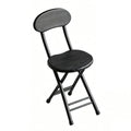 18 inch Folding Stool with Backrest, Portable Lightweight Metal Chair with Non-Slip Feet T288283