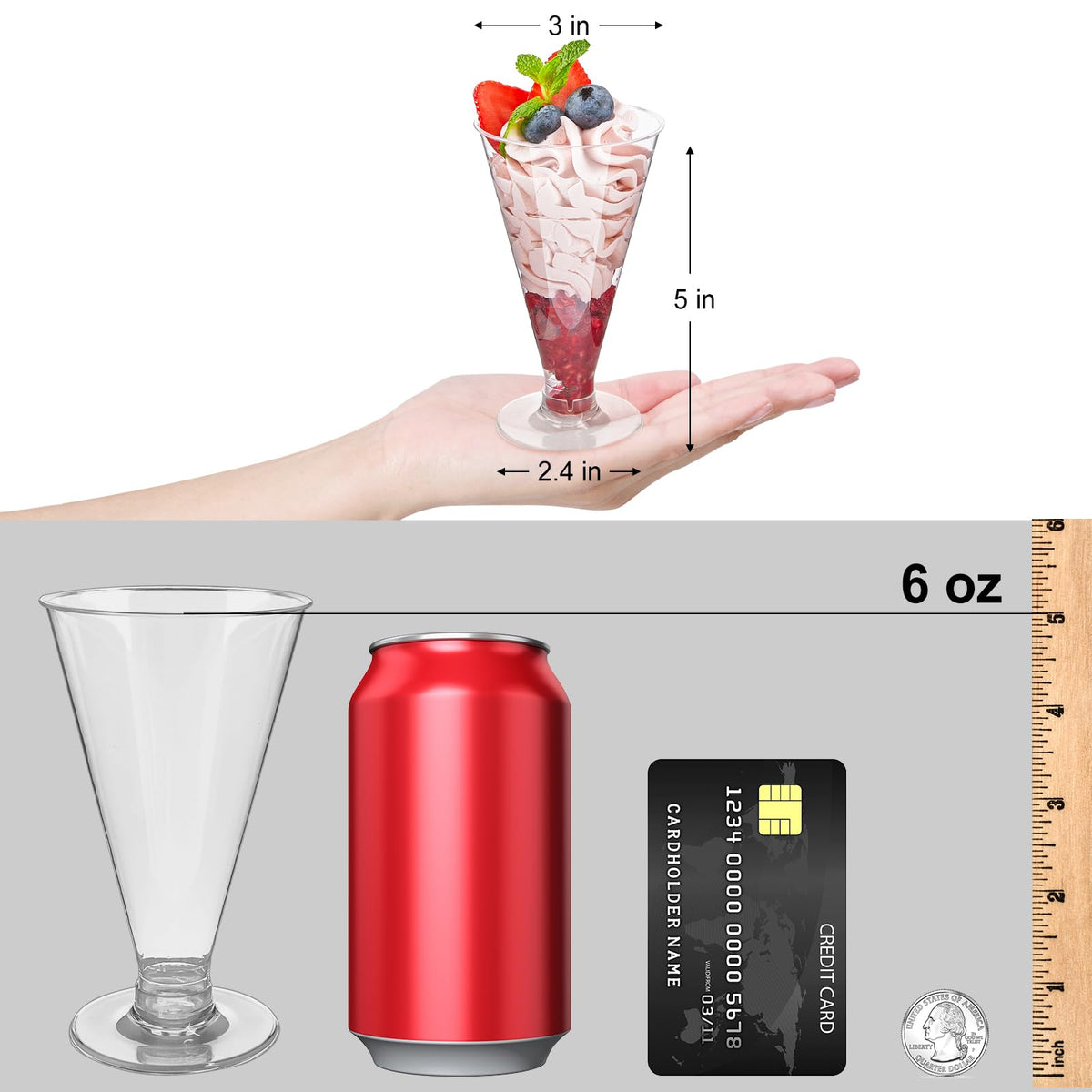 40 Pack 6 oz Disposable Plastic Martini Glasses O60273