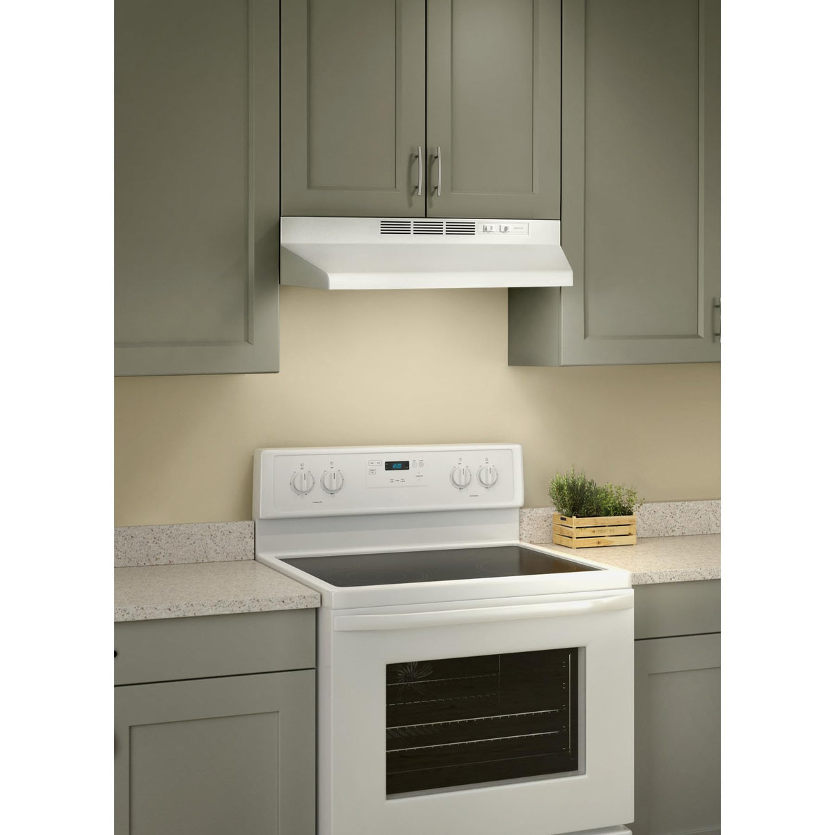 Ductless Range Hood with Lights, 30-Inch, White B8428