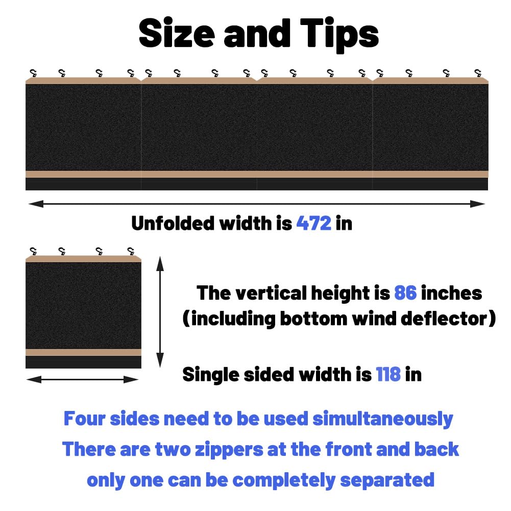 10x10 Mosquito Netting with Zipper Door and Wind Deflector J872