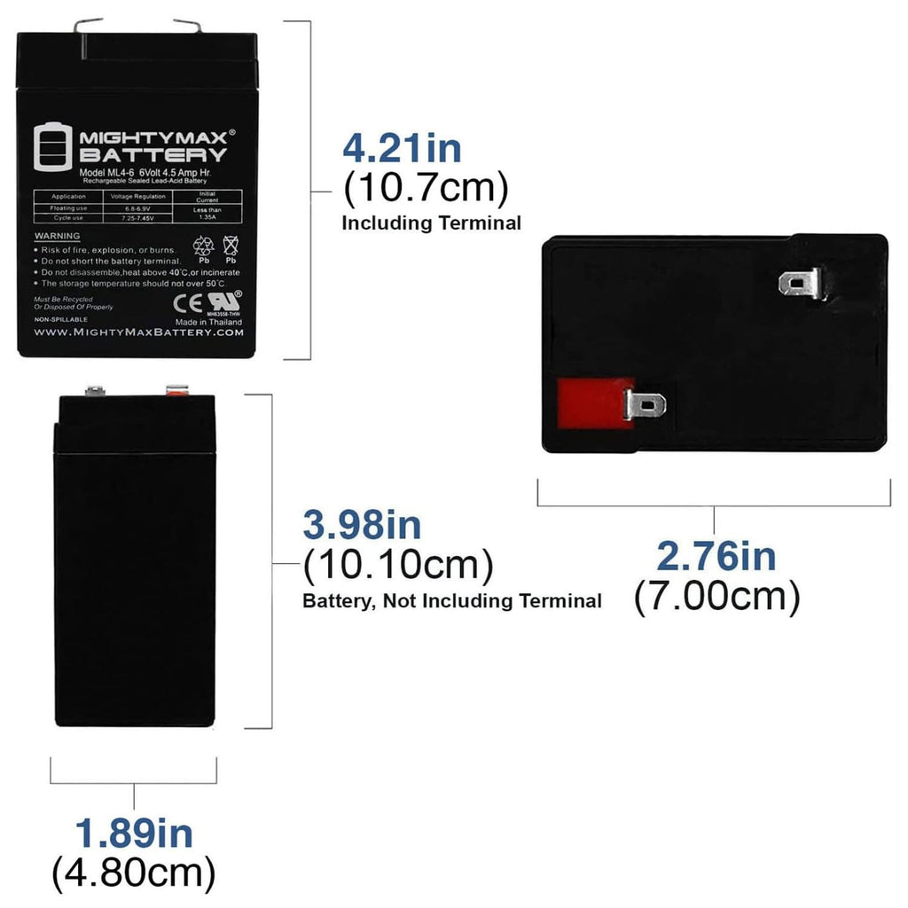 6V 4.5AH SLA Replacement Battery 2 Pack Q371