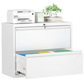 White 2 Drawer Metal File Cabinet with Lock Z920999