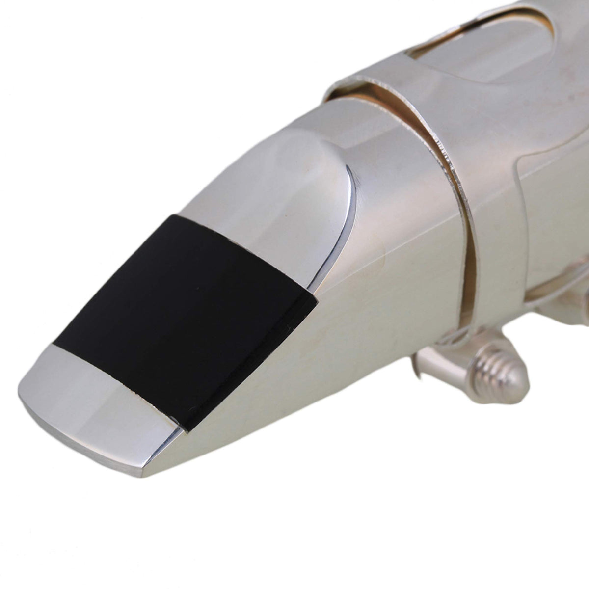 Silver Brass Alto Saxophone Mouthpiece with Cap Ligature P26111