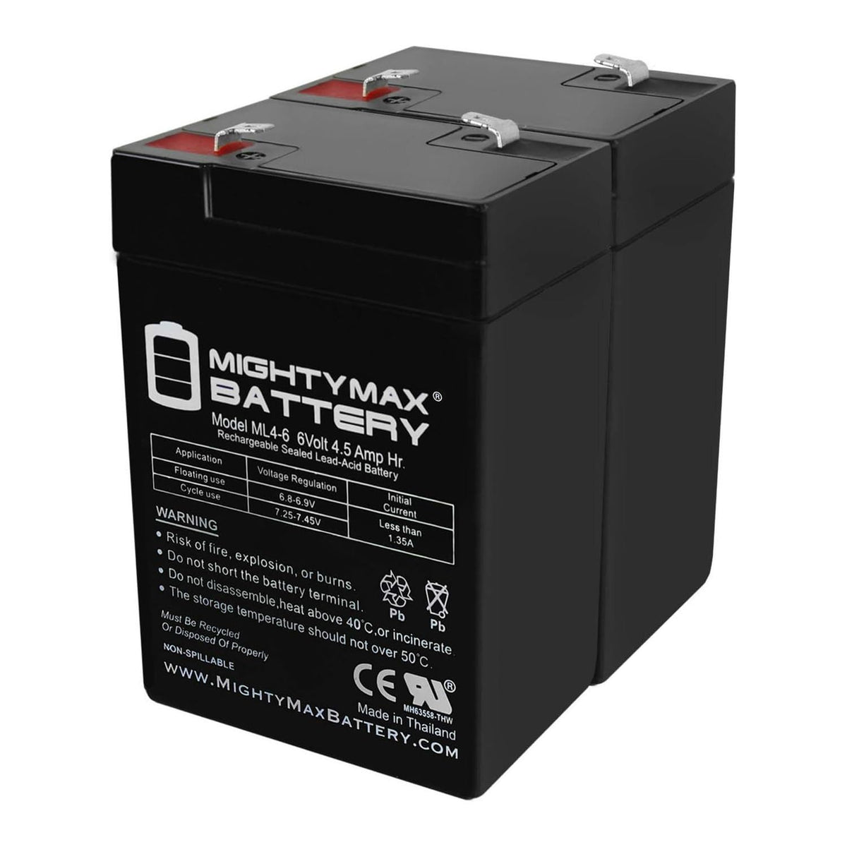 6V 4.5AH SLA Replacement Battery 2 Pack Q371