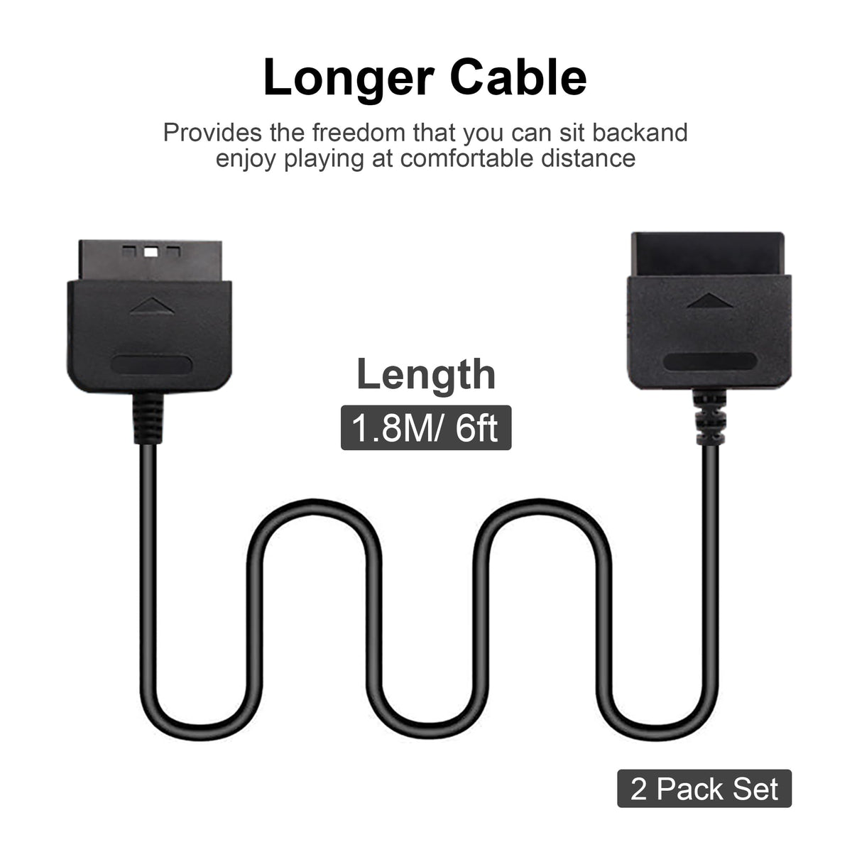 PS2 Controller Extension Cable 2-Pack 1.8M/6FT V1303