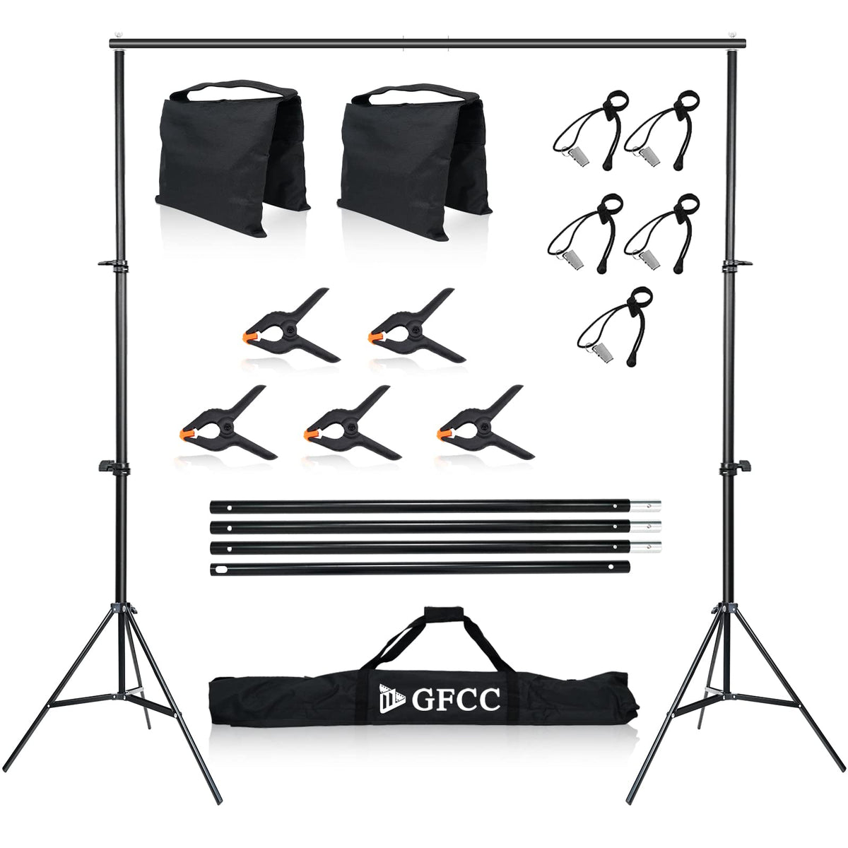 Adjustable Photo Backdrop Stand Kit with Carry Bag T41013