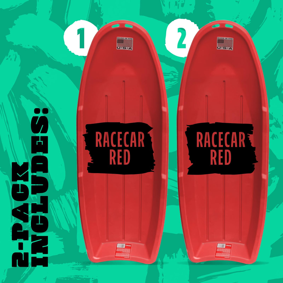 Red 48 Inch Plastic Toboggan Snow Sled Y11606