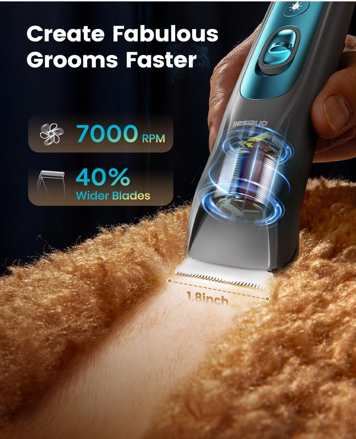 4-in-1 Dog Grooming Kit with LED Light Y8393
