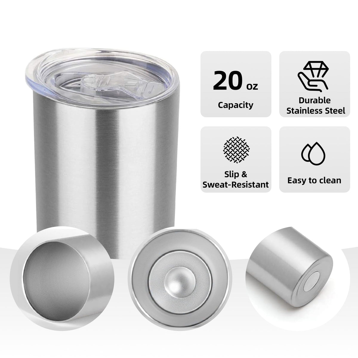 20 oz Stainless Steel Insulated Tumbler with Lid W7973