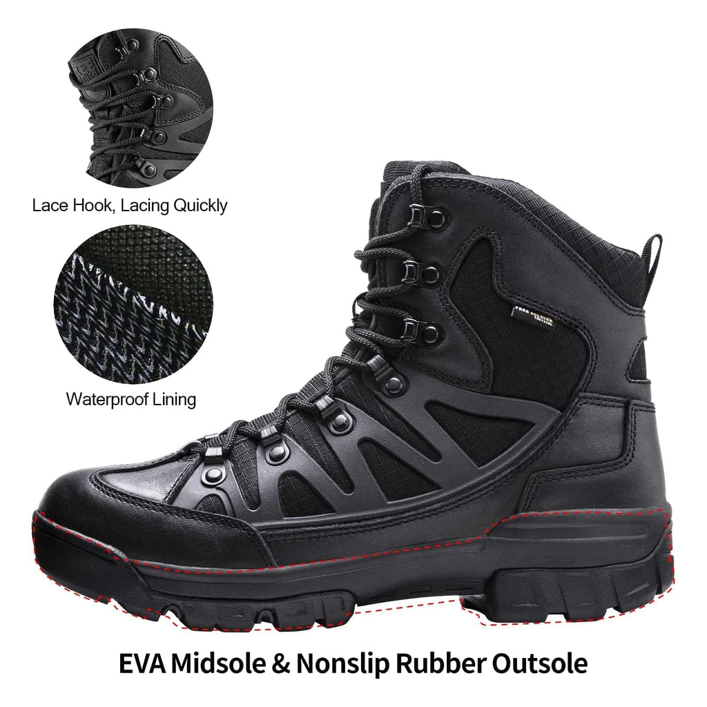 Waterproof Tactical Hiking Work Boots Black 13 A7833