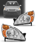 Headlamp Assembly with Chrome Housing Amber Reflector Driver and Passenger Sides D236329