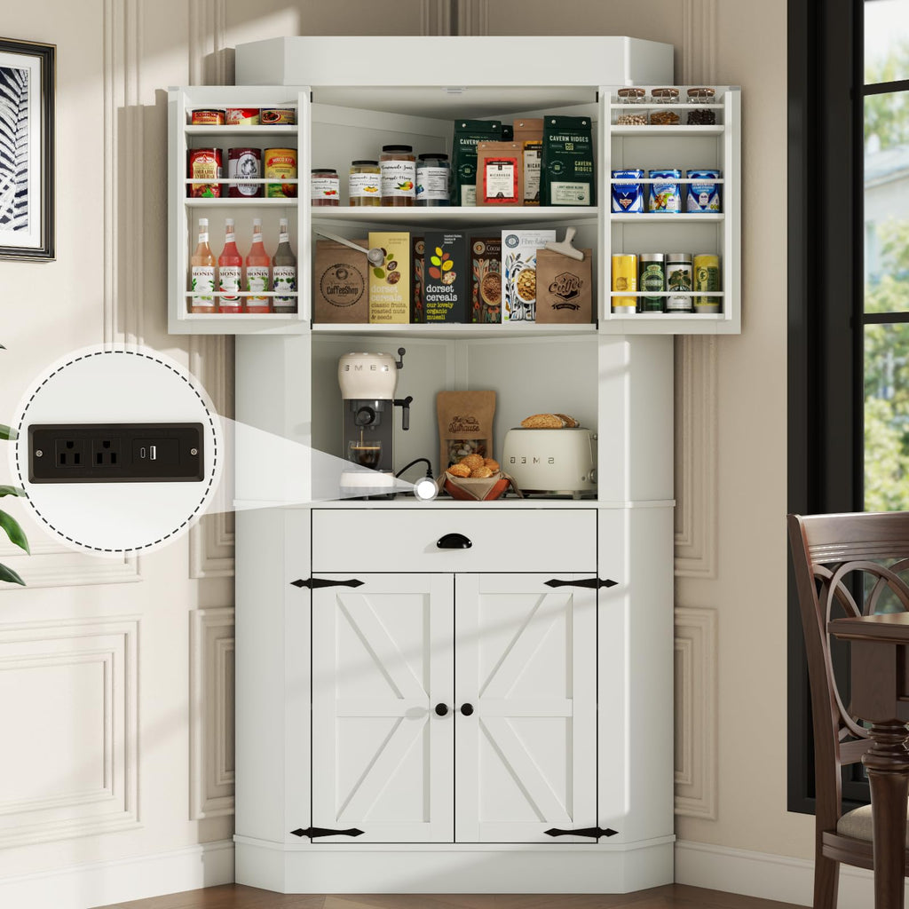 74" Corner Cabinet with Charging Station I431069