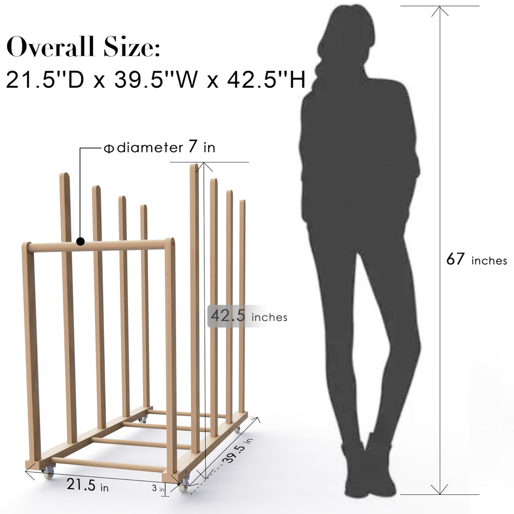 Art Canvas Storage Rack with Handle & Caster Wheels Z631