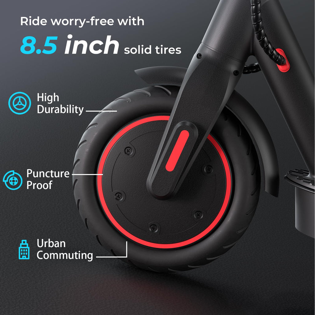 Electric Scooter 18Miles Max Range 19 Mph Foldable 8.5'' Solid Tire B227384
