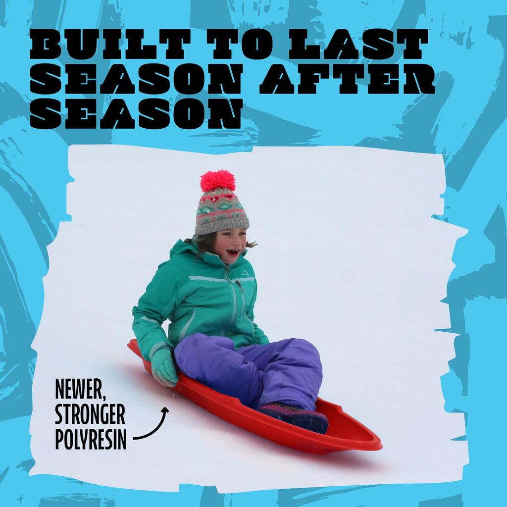 Red 48 Inch Plastic Toboggan Snow Sled Y11606