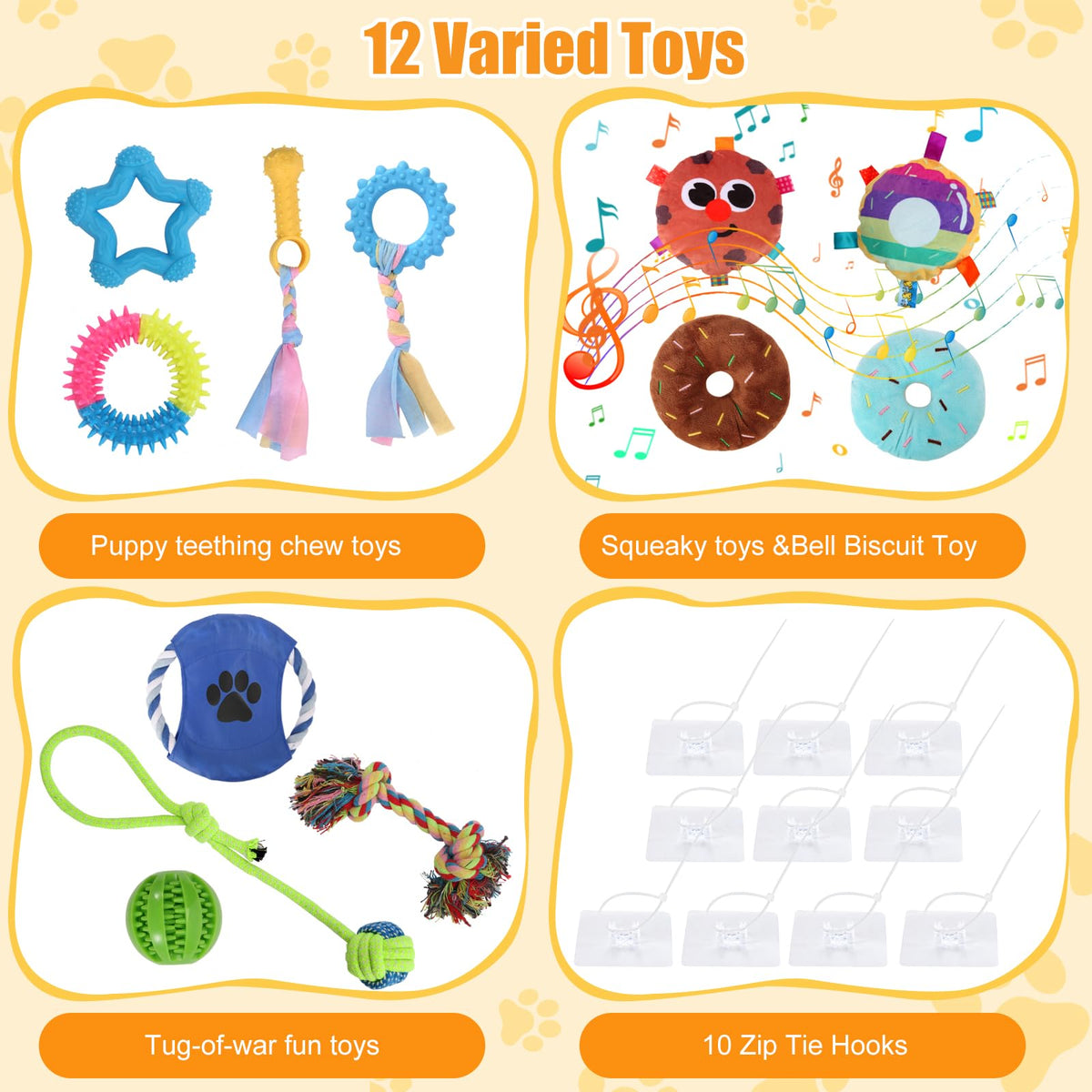 12 Toys Puppy Play Gym with Squeaky Toys P41284