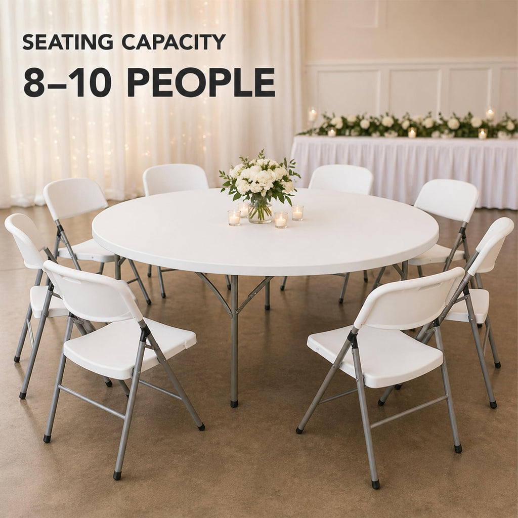 72-Inch Round Plastic Folding Tables 9-Pack N260