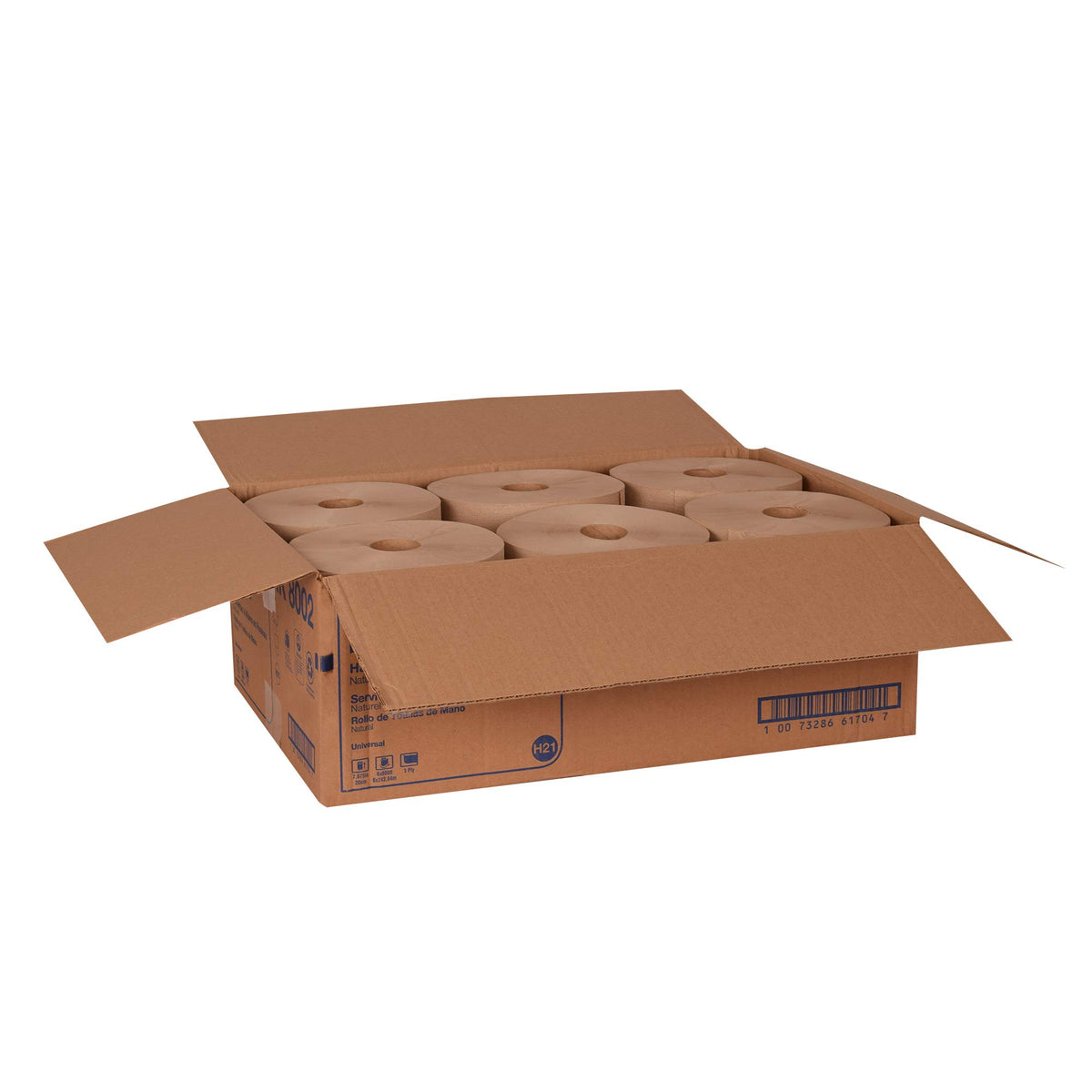 Natural Paper Hand Towel Roll, 6 Rolls x 800 Ft W1645
