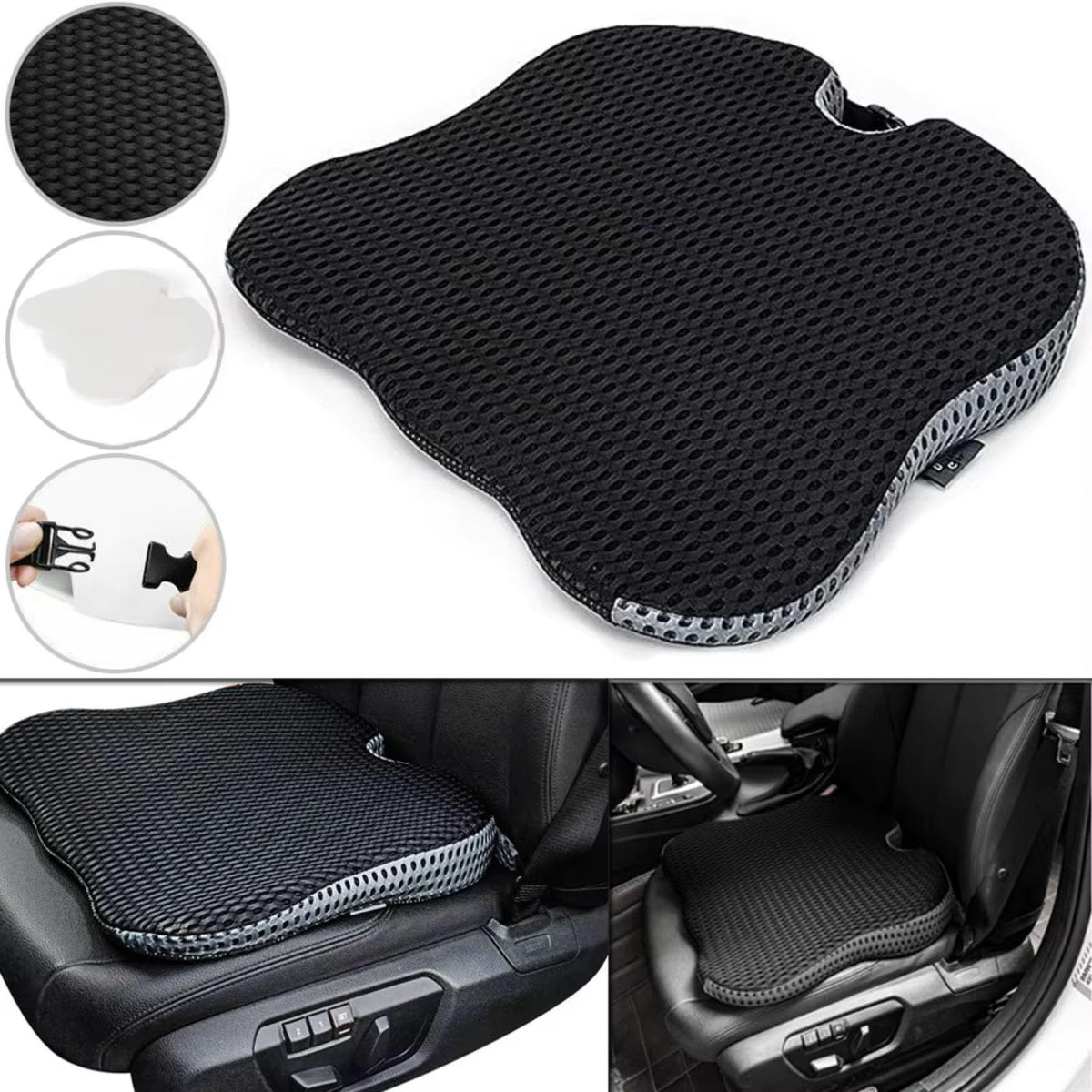 Grey Memory Foam Car Seat Booster Cushion W418432