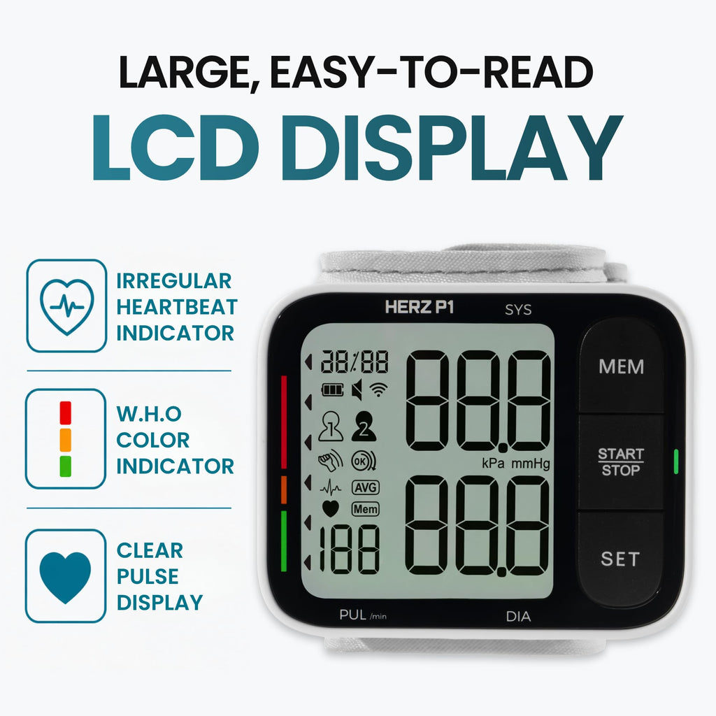 Wrist Blood Pressure Monitor with Large LCD Display and Adjustable Cuff Y61919