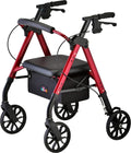Red 8" Wheel Rollator Walker with Padded Seat C428