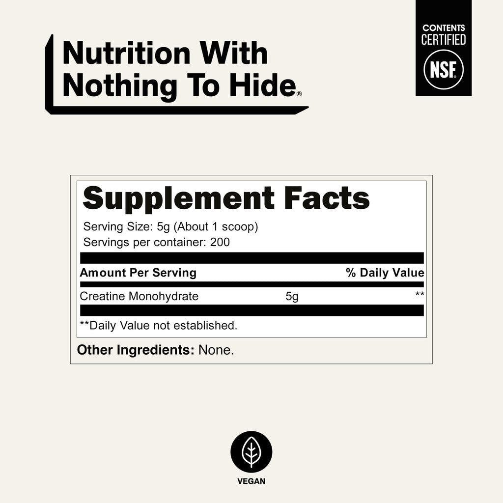 Micronized Creatine Monohydrate 1,000g Vegan Non-GMO M578720