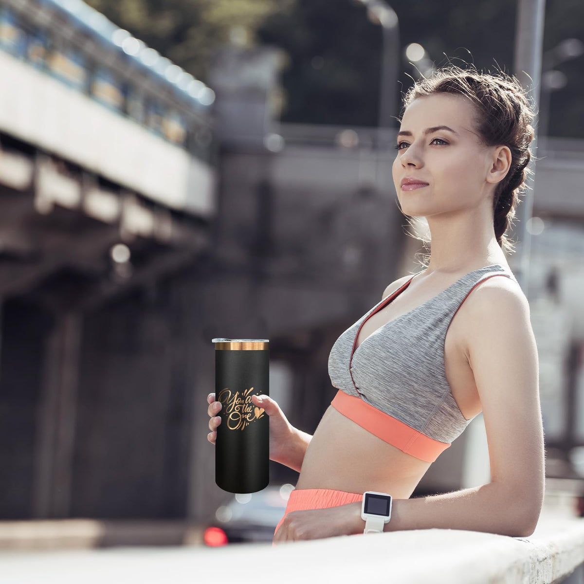 20 oz Skinny Tumblers with Lids and Straws Black C494531