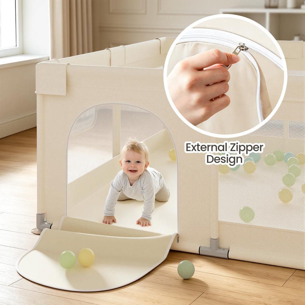 Beige Small Baby Playpen A44525