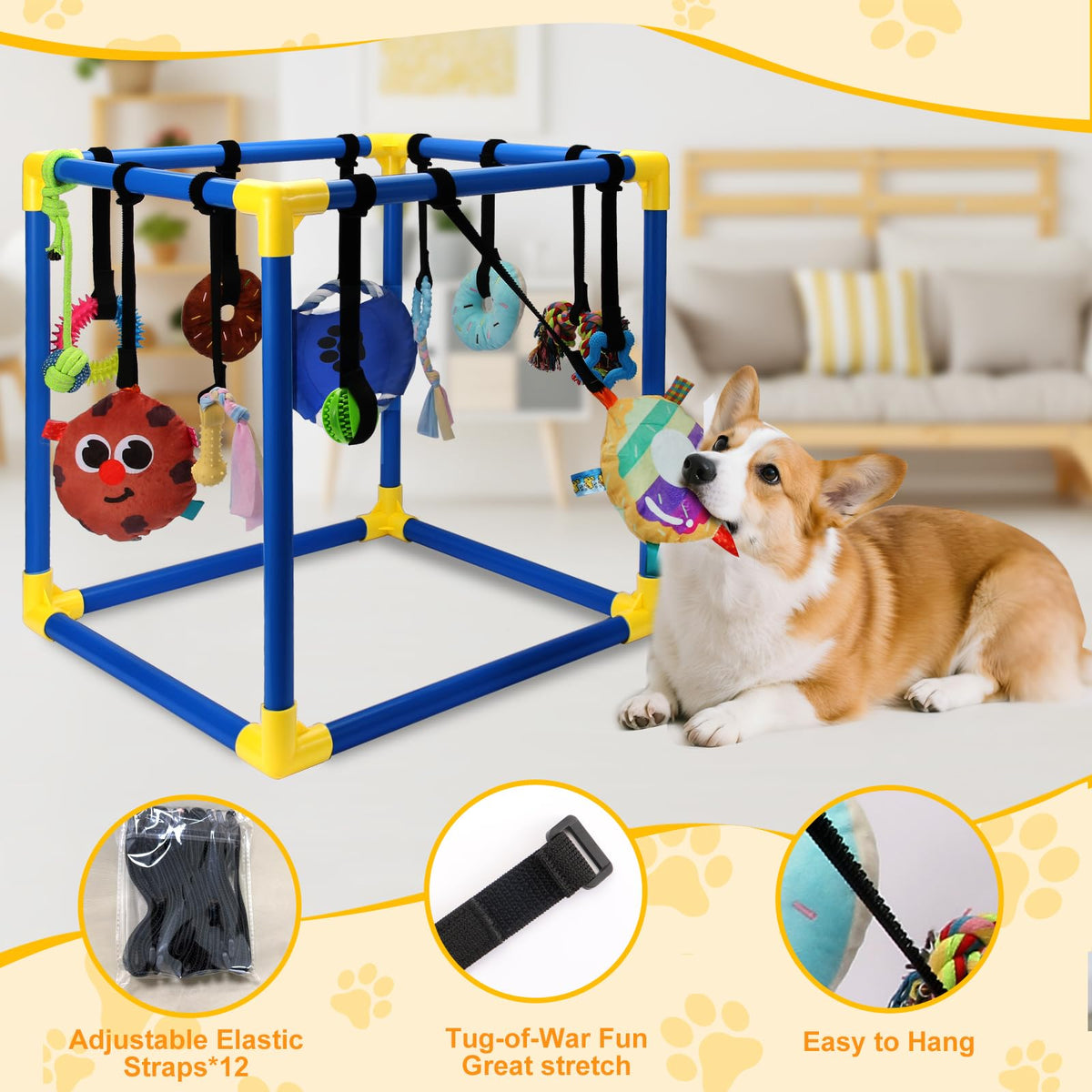 12 Toys Puppy Play Gym with Squeaky Toys P41284