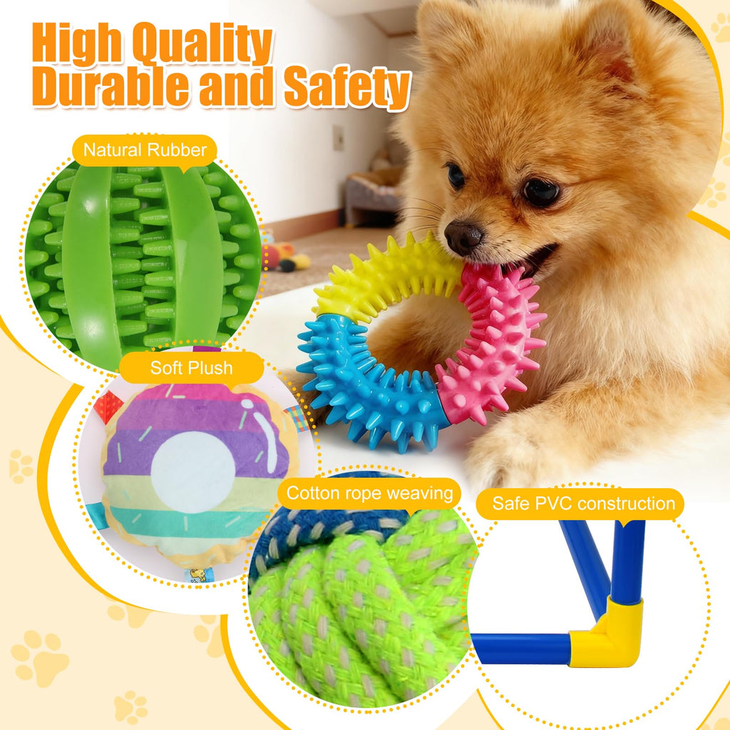 12 Toys Puppy Play Gym with Squeaky Toys P41284